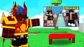 This STREAMER Brought His GIRLFRIEND To Destroy ME ROBLOX BEDWARS [upl. by Chlores]