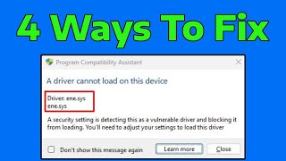 How To Fix A Driver Cannot Load On This Device enesys Driver [upl. by Ellainad]