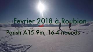 snowkite Roubion fev 2018 A15 9m [upl. by Matheny836]