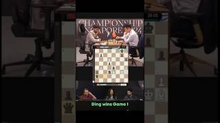 Ding Liren WIN the first game VS Gukesh  chess chessgame shorts [upl. by Earehs]