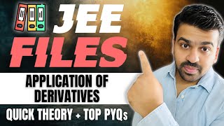 Application of Derivatives  JEE FILES  Quick Theory  TOP PYQs  JEE 2025  jee2025 jee1 [upl. by Innej]