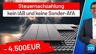 Photovoltaik AblehnungenRückgängigmachung Investitionsabzugsbeträge 2021 amp keine SonderAfA 2022 [upl. by Ycinuq]