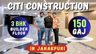 BUILDER FLOOR FOR SALE IN JANAKPURI 3bhk floorforsale newconstruction builderfloor flatforsale [upl. by Nnairrek]