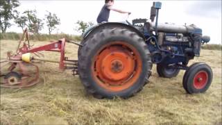 Fordson e27n P6 turning hay [upl. by Alleda]