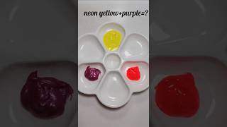 Neon yellow purple  colorfulmixing art asmr colormixingmagic satisfyingcolormixing [upl. by Yelknirb]