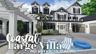 bloxburg  💙 no advanced placing build large coastal villa  76k ꒰ exterior build ꒱ [upl. by Norrehc839]