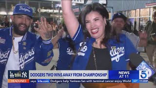 Fans celebrate Dodgers winning Game 2 of World Series [upl. by Kendal]