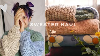 Ajio Haul  AJIO Winter FuzzyKnitted Sweaters  Ajio Haul 2022 [upl. by Atnes]