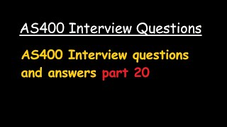 AS400 Interview questions and answers part 20 [upl. by Aidualc]