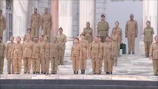 Watch Children sing Kadam Kadam Badhaye Ja on Netaji Subhas Chandra Boses 125th Jayanti [upl. by Anawik]