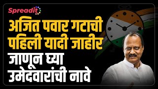 Ajit Pawar Candidate List I अजित पवारांच्या राष्ट्रवादीची पहिली उमेदवार यादी जाहीर जाणून घ्या नावे [upl. by Eikcaj]