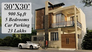 30X30 Duplex House Design  900 Sqft House Plan  5Bhk Design  9X9 Meters House Design [upl. by Jollanta170]