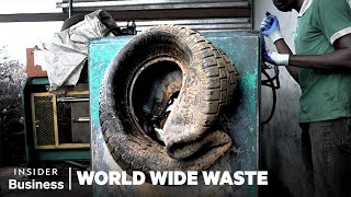 One Nigerian Entrepreneurs Solution For Millions of Old Tires  World Wide Waste  Insider Business [upl. by Mathre]