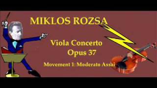 MIKLOS ROZSA Viola Concerto Opus 37  Part 1 [upl. by Picardi]