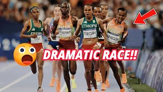 Dramatic Faith Kipyegon Disqualified in Womens 5000m Final Paris Olympics [upl. by Brinn]