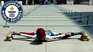 Lowest limbo skating over 25 m  Guinness World Records [upl. by Marylee]