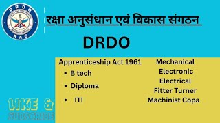 DRDO Apprenticeship Notification 2024 ITI Diploma Apprentice Application 2024 [upl. by Hepza516]