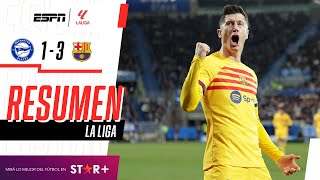 ¡GOLAZO DE LEWANDOWSKI PARA QUE EL BARSA VUELVA AL TRIUNFO  Alavés 13 Barcelona  RESUMEN [upl. by Kendy]