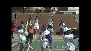 Tennis Serve Clinic by Roscoe Tanner at Courtside Club May 11 1991 part 2 Group Lesson [upl. by Randall]