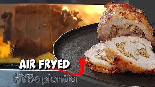 HYSapientia 24 Litre Air Fryer Oven rotisserie review Rolled Stuffed Air Fryed Pork Loin [upl. by Renmus]