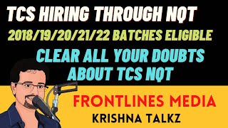 TCS NQT PAID TEST ALL DOUBTS CLARIFIED  Krishna Talkz  Frontlinesmedia [upl. by Sid]