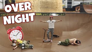 CRAZY OVERNIGHT CHALLENGE AT WOODWARD SKATEPARK [upl. by Nahshon29]