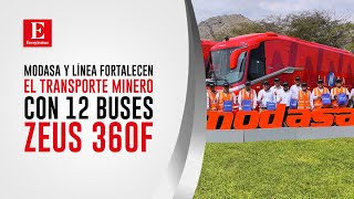 Modasa entrega 12 buses Zeus 360F a Transportes Línea para el sector minero [upl. by Noxid]