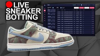 🔴LIVE  BOTTING The SB Dunk Low Crenshaw Skate Club Live Cop [upl. by Akinak]