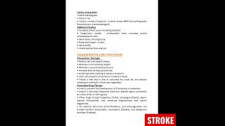 Study Notes Nursing management of patient with STROKE Part 1 education nursing studynotes [upl. by Elyrehc]