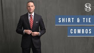 10 Navy Suit Shirt and Tie Combinations  Mens Wardrobe Essentials [upl. by Jedidiah]