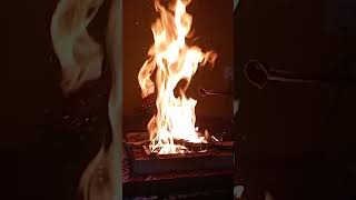 OM SOUND amp CRACKLING FIRE SOUND firewoodcooking shorts short [upl. by Elleivad959]