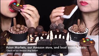 KIM amp LIZ ASMR BITES ONLY CREPE CAKE ICECREAM DESSERTS CHOCOLATE RACE ASMR [upl. by Eaves906]