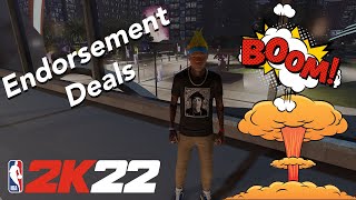 NBA 2K22  How To Get Endorsement Deals on Next Gen [upl. by Aivatahs264]