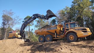 Hauling Beach Sand And Last Loads Of Clay 9 Acre Pond Coming To A Finish [upl. by Assej]