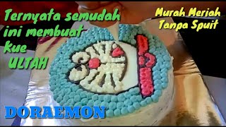 cara Membuat Kue Ulang Tahun  Kue Ultah Doraemon [upl. by Attesor]