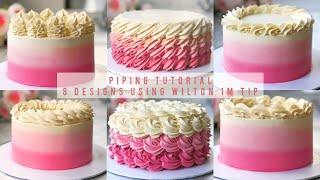 Piping Tutorial Learn How to Pipe 8 Designs using Wilton 1M Tip  Homemade Cakes  Mintea Cakes [upl. by Benco]