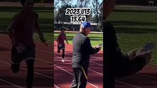 13 year old 100m Sprint Progression 1364 to 1261 [upl. by Yevre]