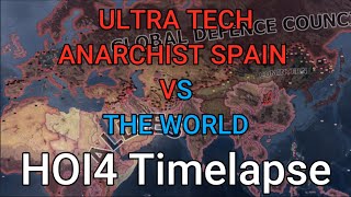 Ultra Tech Anarchist Spain VS The World HOI4 Timelapse [upl. by Etti]