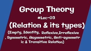 Relation amp its types lec3 Group Theory MathLOG [upl. by Buck]