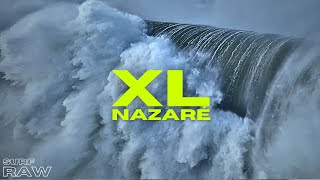 NAZARÉ GOES XL  FIRST BIG SWELL OF THE SEASON  epic drone view [upl. by Efthim680]