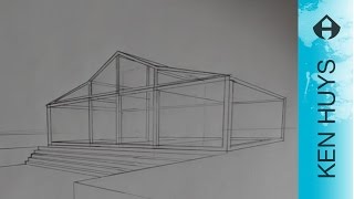 DRAW 2 POINT PERSPECTIVE Teken 2 vluchtspunt perspectief [upl. by Ellimac464]