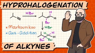 Reaction of Alkynes with HBr  Markovnikov Hydrohalogenation [upl. by Salbu]