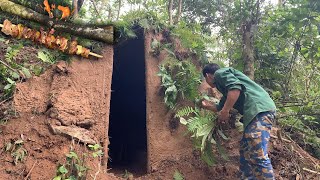 Campingfull video making shelter for eating in natural forest [upl. by Foscalina]