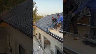 Fixing process of roof tiles Good tools and machinery make work easy [upl. by Ojimmas]