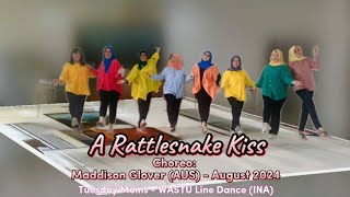 A Rattlesnake Kiss Line Dance  Improver  Tuesday Moms  WASTU Line Dance INA [upl. by Aldos]