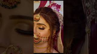 bridal eye makeup with red and golden dress [upl. by Led]