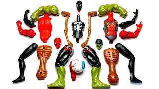 AVENGERS TOYS ASSEMLBE SUPERHERO SPIDERMAN EYE BALL HEAD HULK SMASH AND VENOM [upl. by Namhar472]