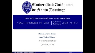 TOPOLOGÍAS EN ESPACIOS MÉTRICOS Y USO DE GEOGEBRA  Análisis II [upl. by Brasca741]