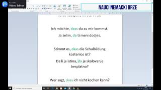 Deutsch A2 Veznik dass u nemackom jeziku [upl. by Ammeg]