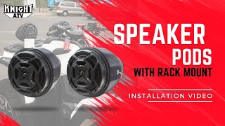 KnightATV 65quot Bluetooth Waterproof LED ATVUTVRZR Tower Speaker Pods Installation with Rack Mount [upl. by Hulbard]